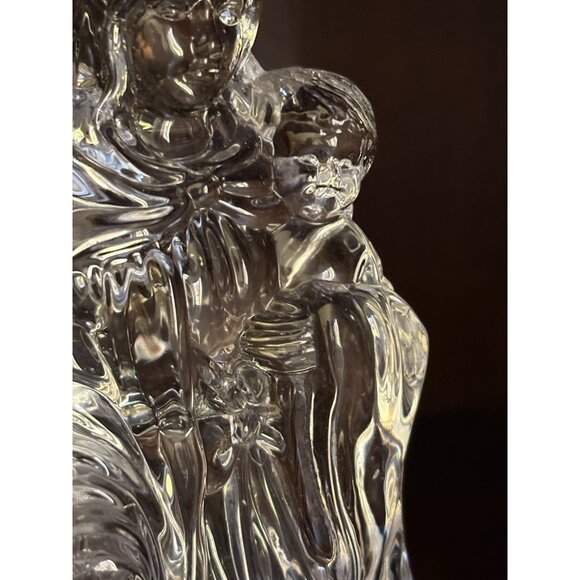 Glass Madonna Holding Baby Jesus Figurine Virgin Mary Christ Child 12” Tall - Picture 5 of 11